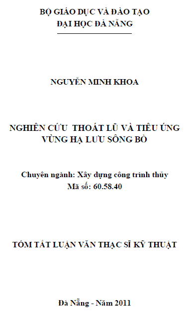 nghien cuu thoat lu va tieu ung vung ha luu song bo