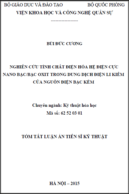 nghien cuu tinh chat dien hoa he dien cuc nano bac bac oxit trong dung dich dien li kiem cua nguon dien bac kem