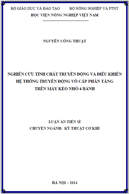 nghien cuu tinh chat truyen dong va dieu khien he thong truyen dong vo cap phan tang tren may keo nho 4 banh
