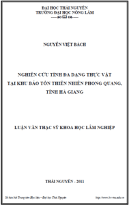 nghien cuu tinh da dang thuc vat tai khu bao ton thien nhien phong quang tinh ha giang