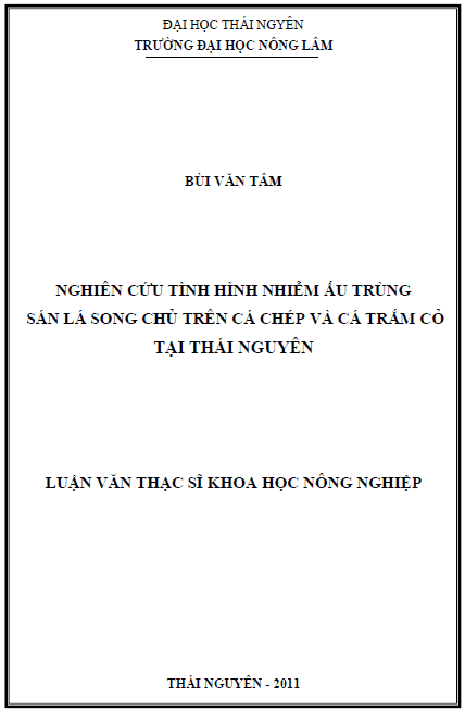 nghien cuu tinh hinh nhiem au trung san la song chu tren ca chep va ca tram co tai thai nguyen