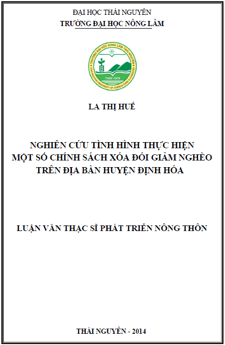 nghien cuu tinh hinh thuc hien mot so chinh sach xoa doi giam ngheo tren dia ban huyen dinh hoa