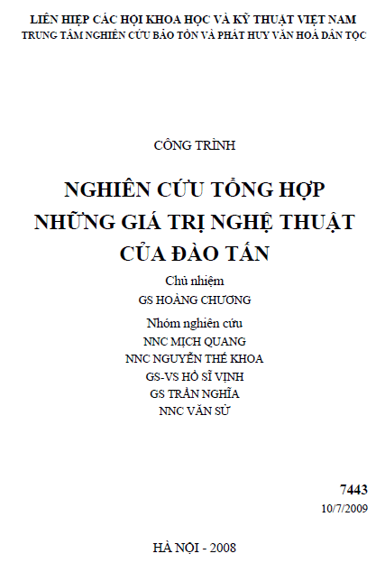 nghien cuu tong hop nhung gia tri nghe thuat cua dao tan