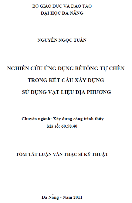 nghien cuu ung dung betong tu chen trong ket cau xay dung su dung vat lieu dia phuong