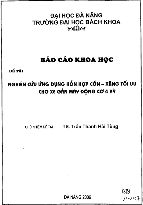 nghien cuu ung dung hon hop con xang toi uu cho xe gan may dong co 4 ky