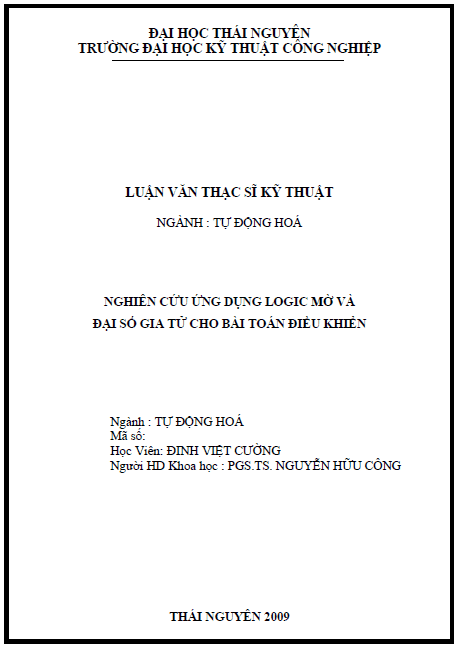 nghien cuu ung dung logic mo va dai so gia tu cho bai toan dieu khien