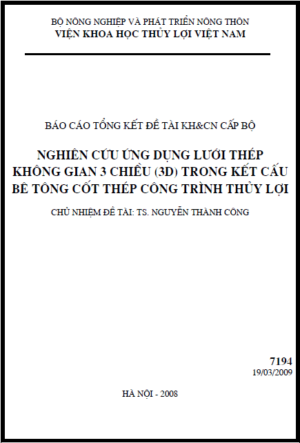 nghien cuu ung dung luoi thep khong gian ba chieu 3d trong ket cau be tong cot thep cong trinh thuy loi
