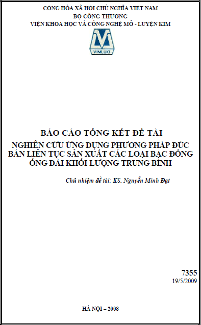 nghien cuu ung dung phuong phap duc ban lien tuc san xuat cac loai bac dong ong dai khoi luong trung binh