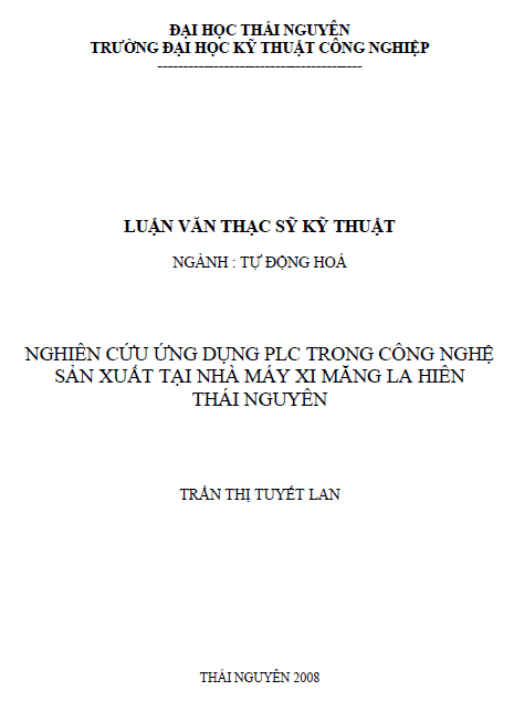 nghien cuu ung dung plc trong cong nghe san xuat tai nha may xi mang la hien thai nguyen