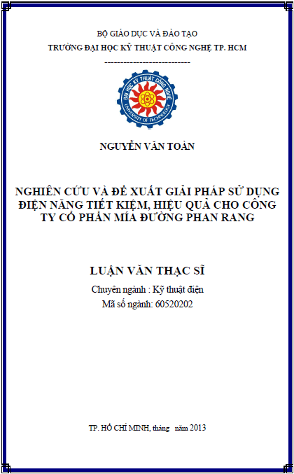 nghien cuu va de xuat giai phap su dung dien nang tiet kiem hieu qua cho cong ty co phan mia duong phan rang