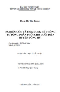 nghien cuu va ung dung he thong tu dong phan phoi cho luoi dien huyen dong hy