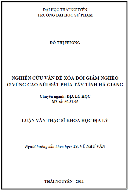 nghien cuu van de xoa doi giam ngheo o vung cao nui dat phia tay tinh ha giang