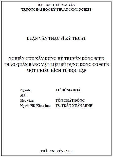 Nghiên cứu xây dựng hệ thống truyền động điện tháo quấn băng vật liệu sử dụng động cơ điện một chiều kích từ độc lập 1 nghien cuu xay dung he thong truyen dong dien thao quan bang vat lieu su dung dong co dien mot chieu kich tu doc lap