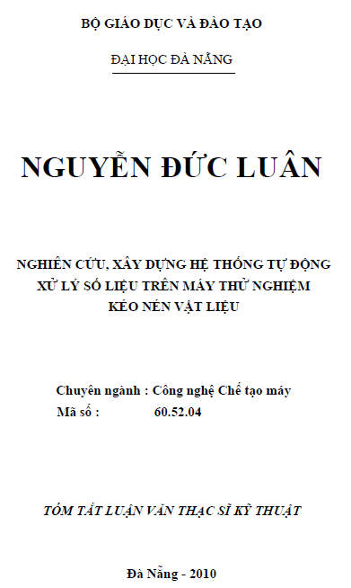 nghien cuu xay dung he thong tu dong xu ly so lieu tren may thu nghiem keo nen vat lieu