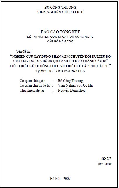 nghien cuu xay dung phan mem chuyen doi du lieu do cua may do toa do 3d qm333 mitutuyo thanh cac du lieu thiet ke tu dong phuc vu thiet ke cac chi tiet 3d