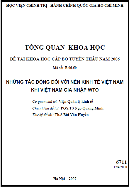 nhung tac dong doi voi nen kinh te viet nam khi viet nam gia nhap wto
