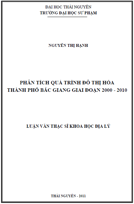 phan tich qua trinh do thi hoa thanh pho bac giang giai doan 2000 2010