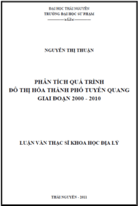 phan tich qua trinh do thi hoa thanh pho tuyen quang giai doan 2000 2010