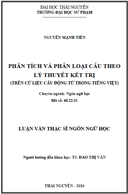 phan tich va phan loai cau theo ly thuyet ket tri tren cu lieu cau dong tu trong tieng viet