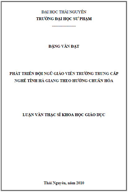 phat trien doi ngu giao vien truong trung cap nghe tinh ha giang theo huong chuan hoa