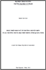 phat trien doi ngu to truong chuyen mon o cac truong trung hoc pho thong tinh quang ninh