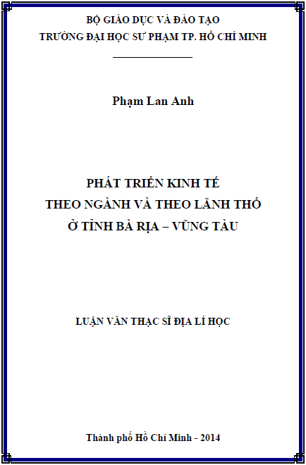 Phát triển kinh tế theo ngành và theo lãnh thổ ở tỉnh Bà Rịa – Vũng Tàu 1 phat trien kinh te theo nganh va theo lanh tho o tinh ba ria vung tau