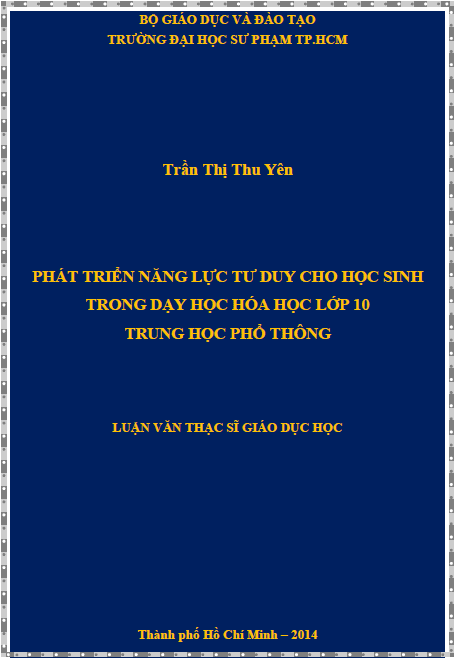 phat trien nang luc tu duy cho hoc sinh trong day hoc hoa hoc lop 10 trung hoc pho thong