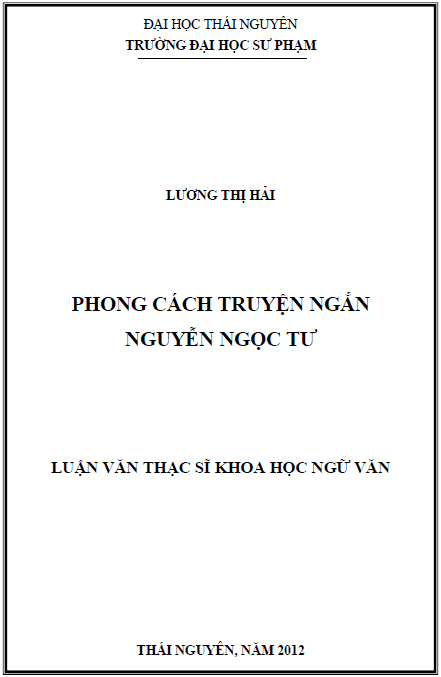 phong cach truyen ngan nguyen ngoc tu