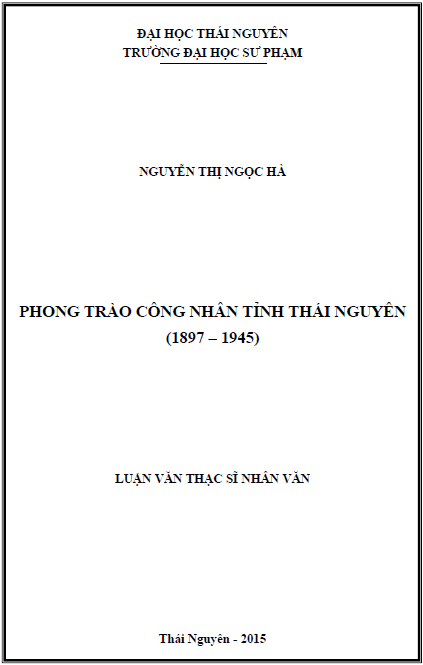 phong trao cong nhan tinh thai nguyen 1897 1945