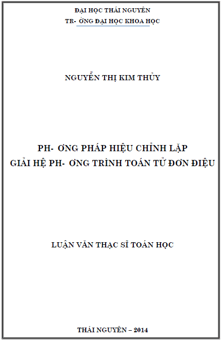 phuong phap hieu chinh lap giai he phuong trinh toan tu don dieu