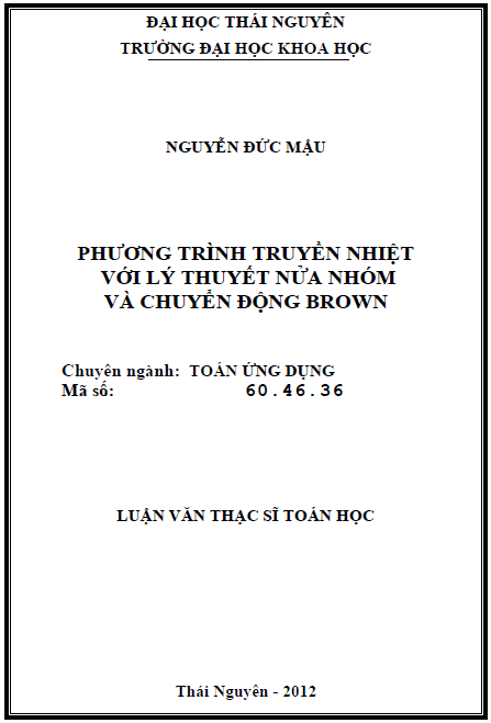phuong trinh truyen nhiet voi ly thuyet nua nhom va chuyen dong brown