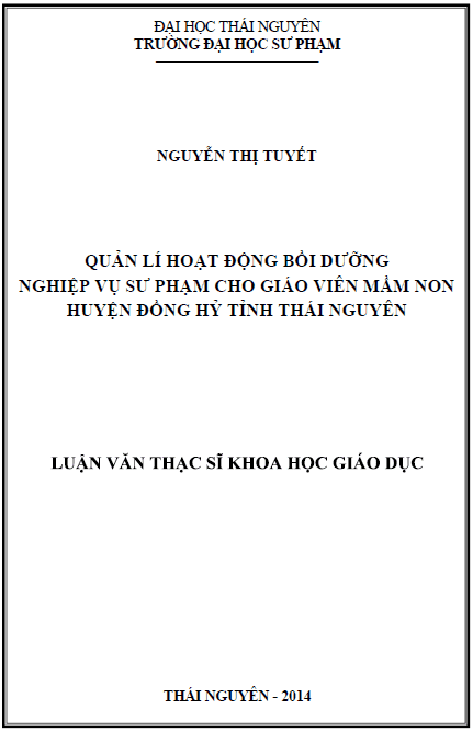 quan li hoat dong boi duong nghiep vu su pham cho giao vien mam non huyen dong hy tinh thai nguyen