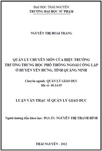 quan ly chuyen mon cua hieu truong truong thpt ngoai cong lap o huyen yen hung tinh quang ninh
