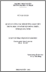 quan ly cong tac boi duong giao vien trung hoc co so huyen dong trieu tinh quang ninh