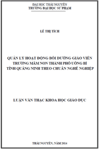 quan ly hoat dong boi duong giao vien truong mam non thanh pho uong bi tinh quang ninh theo chuan nghe nghiep