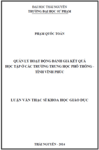 quan ly hoat dong danh gia ket qua hoc tap o cac truong trung hoc pho thong tinh vinh phuc