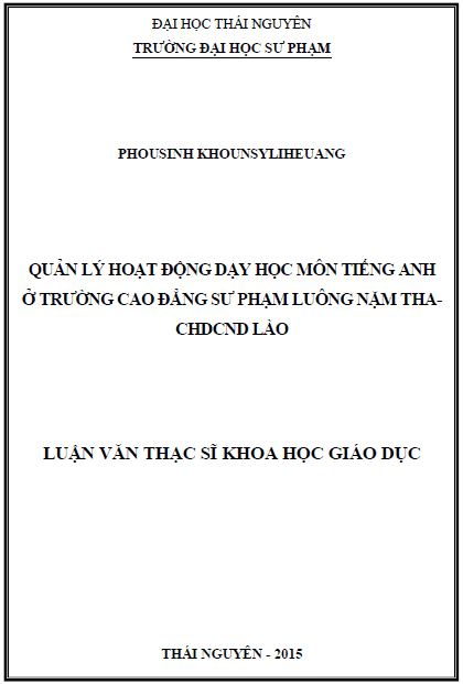 quan ly hoat dong day hoc mon tieng anh o truong cao dang su pham luong nam tha chdcnd lao