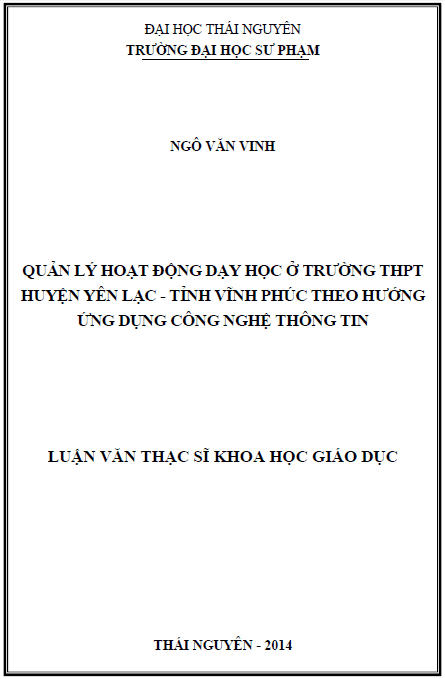 quan ly hoat dong day hoc o truong thpt huyen yen lac tinh vinh phuc theo huong ung dung cong nghe thong tin