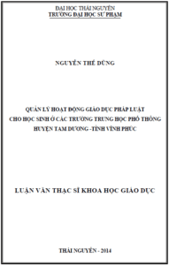 quan ly hoat dong giao duc phap luat cho hoc sinh o cac truong trung hoc pho thong huyen tam duong tinh vinh phuc
