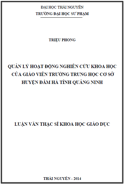quan ly hoat dong nghien cuu khoa hoc cua giao vien truong trung hoc co so huyen dam ha tinh quang ninh