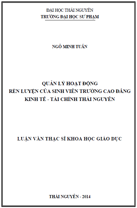 quan ly hoat dong ren luyen cua sinh vien truong cao dang kinh te tai chinh thai nguyen