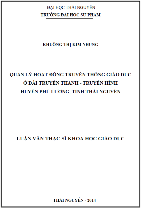 quan ly hoat dong truyen thong giao duc o dai truyen thanh truyen hinh huyen phu luong tinh thai nguyen