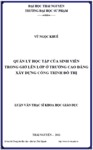quan ly hoc tap cua sinh vien trong gio len lop o truong cao dang xay dung cong trinh do thi