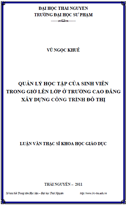 quan ly hoc tap cua sinh vien trong gio len lop o truong cao dang xay dung cong trinh do thi