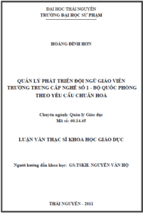 quan ly phat trien doi ngu giao vien truong trung cap nghe so 1 theo yeu cau chuan hoa