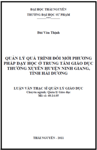 quan ly qua trinh doi moi phuong phap day hoc o trung tam giao duc thuong xuyen huyen ninh giang tinh hai duong
