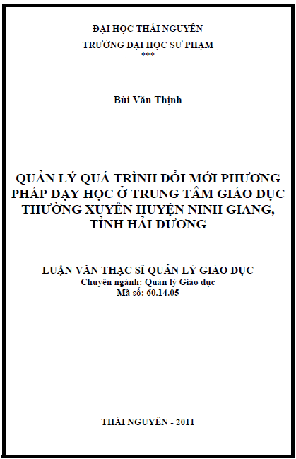 quan ly qua trinh doi moi phuong phap day hoc o trung tam giao duc thuong xuyen huyen ninh giang tinh hai duong