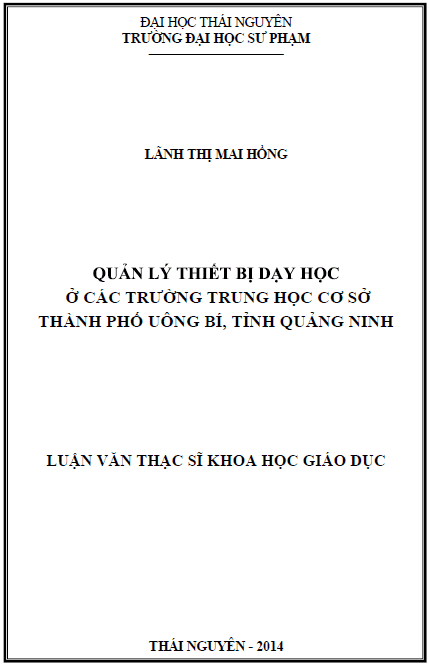 quan ly thiet bi day hoc o cac truong trung hoc co so thanh pho uong bi tinh quang ninh