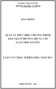 quan ly thuc hien chuong trinh dao tao o truong trung cap luat thai nguyen