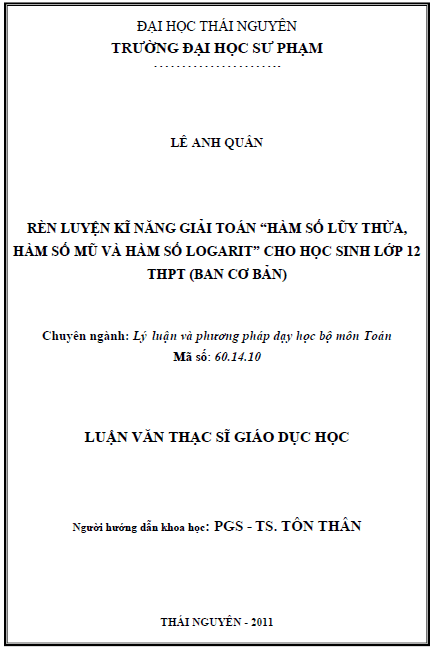 ren luyen ki nang giai toan ham so luy thua ham so mu va ham so logarit cho hoc sinh lop 12 thpt ban co ban